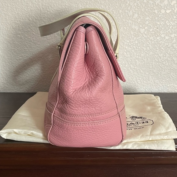 FINAL PRICE Vintage Coach Hamilton satchel bag #13091  Pink & White - Picture 5 of 16